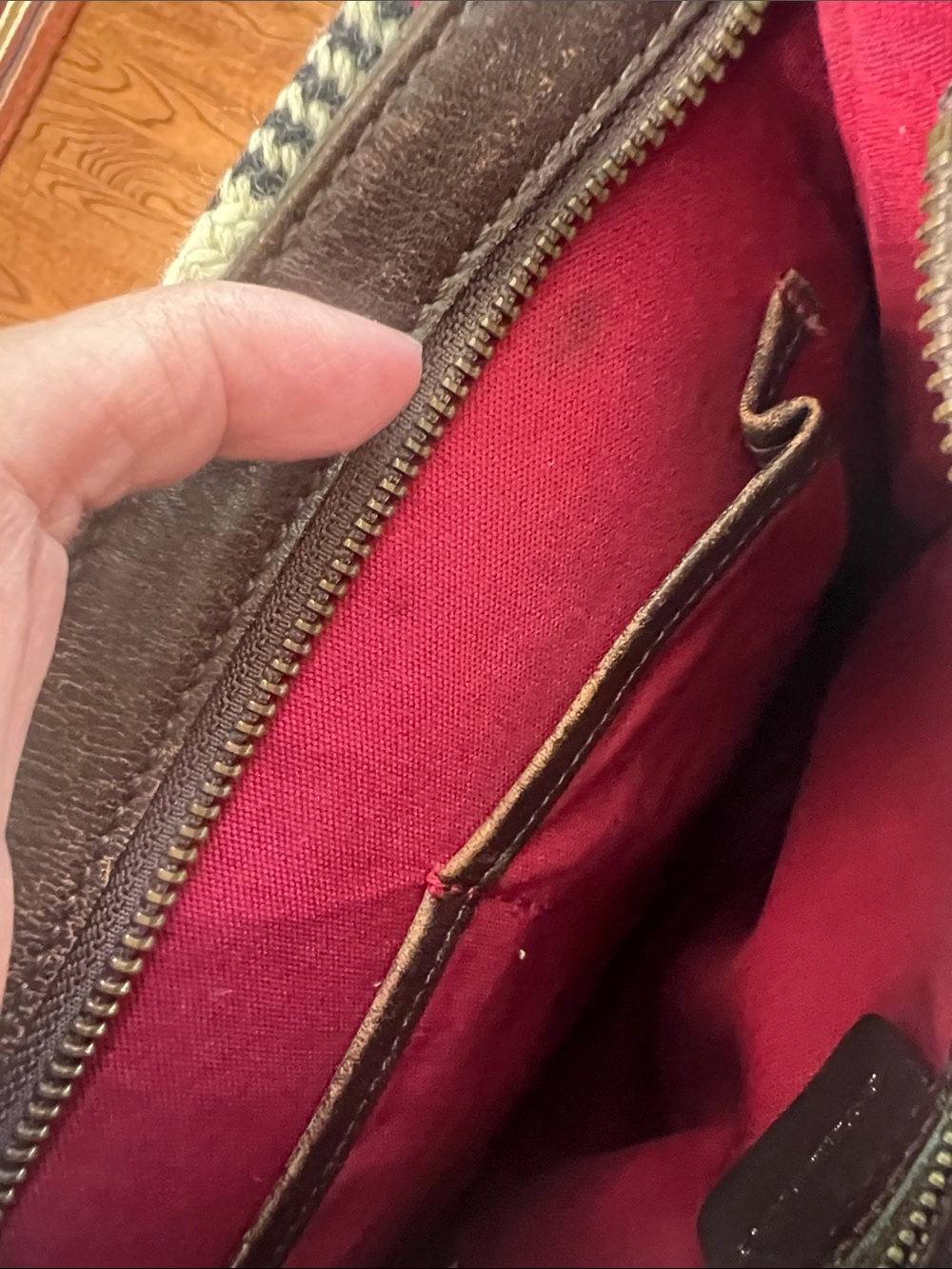 Burberry Nova Check Tweed Crossbody with Black and Red Accents - Picture 4 of 9
